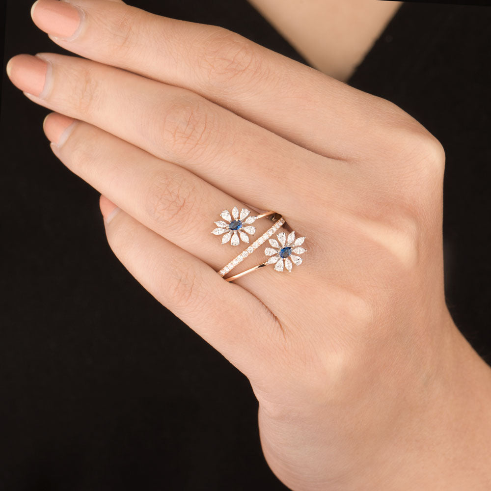 18K Two Tone Gold Diamond Ring - 0.683ct VVS-EF