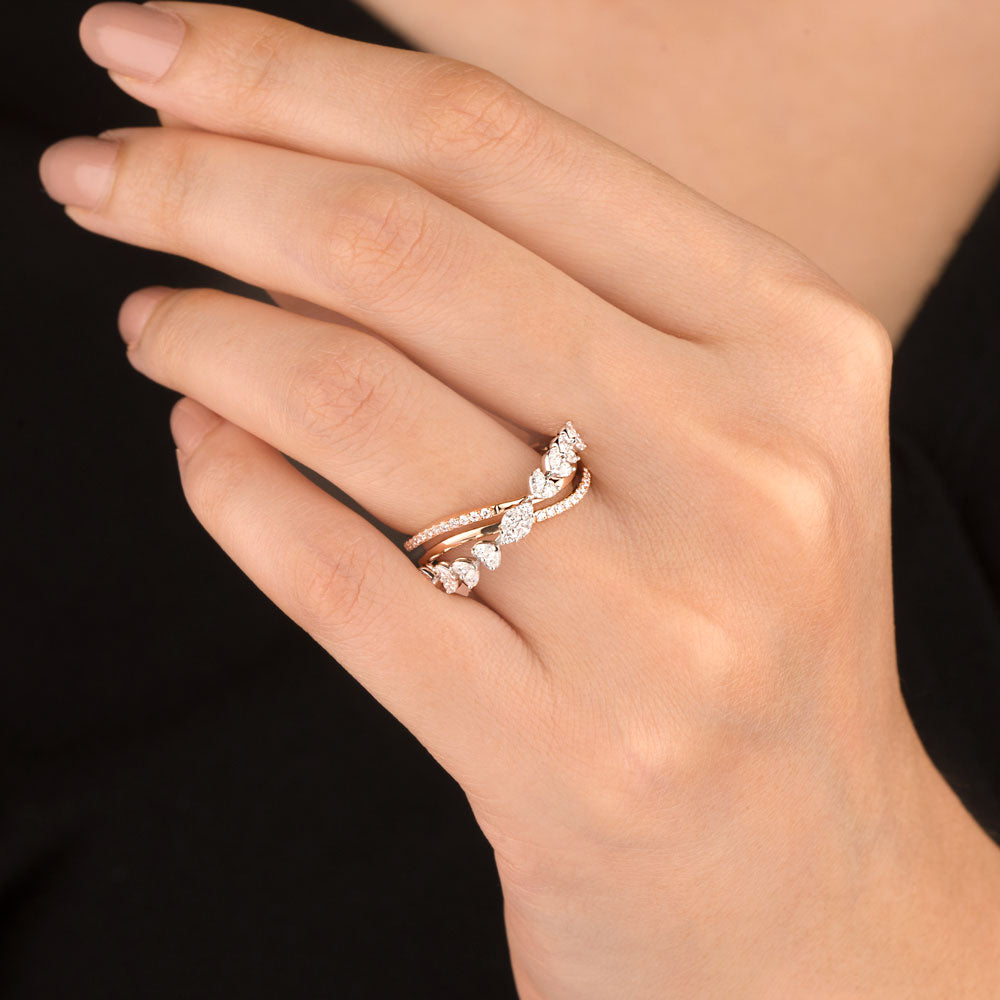 18K Two Tone Gold Diamond Ring - 0.536ct VVS-EF