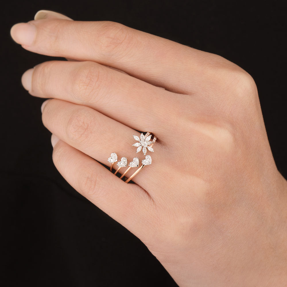 18K Two Tone Gold Diamond Ring - 0.471ct VVS-VS-EF