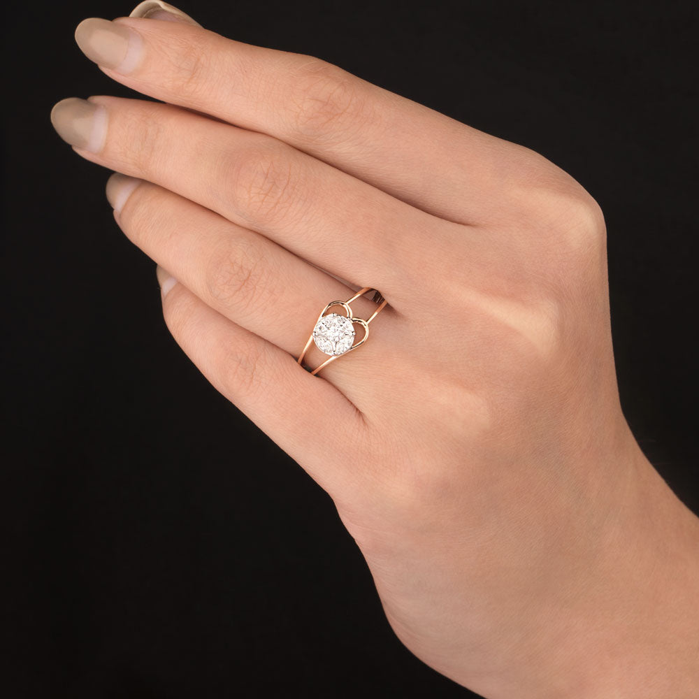 18K Two Tone Gold Diamond Ring - 0.28ct VVS-EF