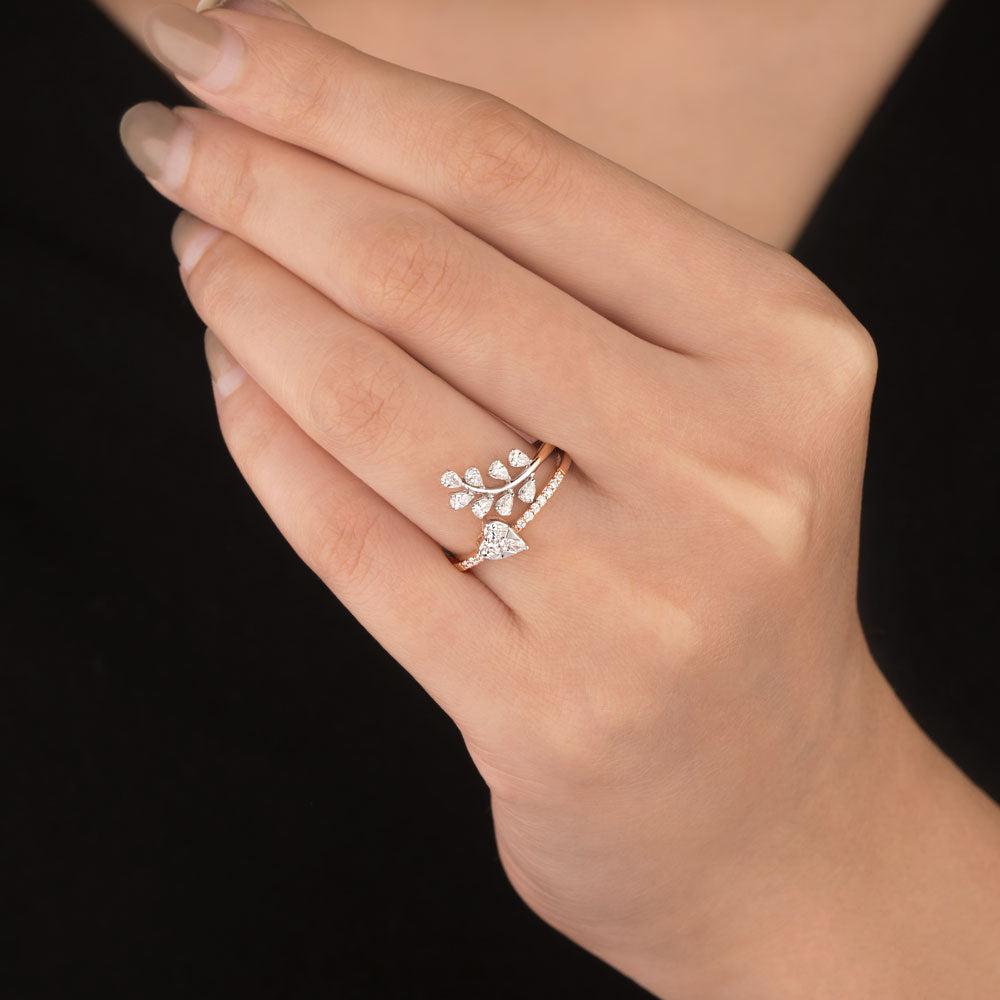 18K Two Tone Gold Diamond Ring - 0.542ct VVS-VS-EF
