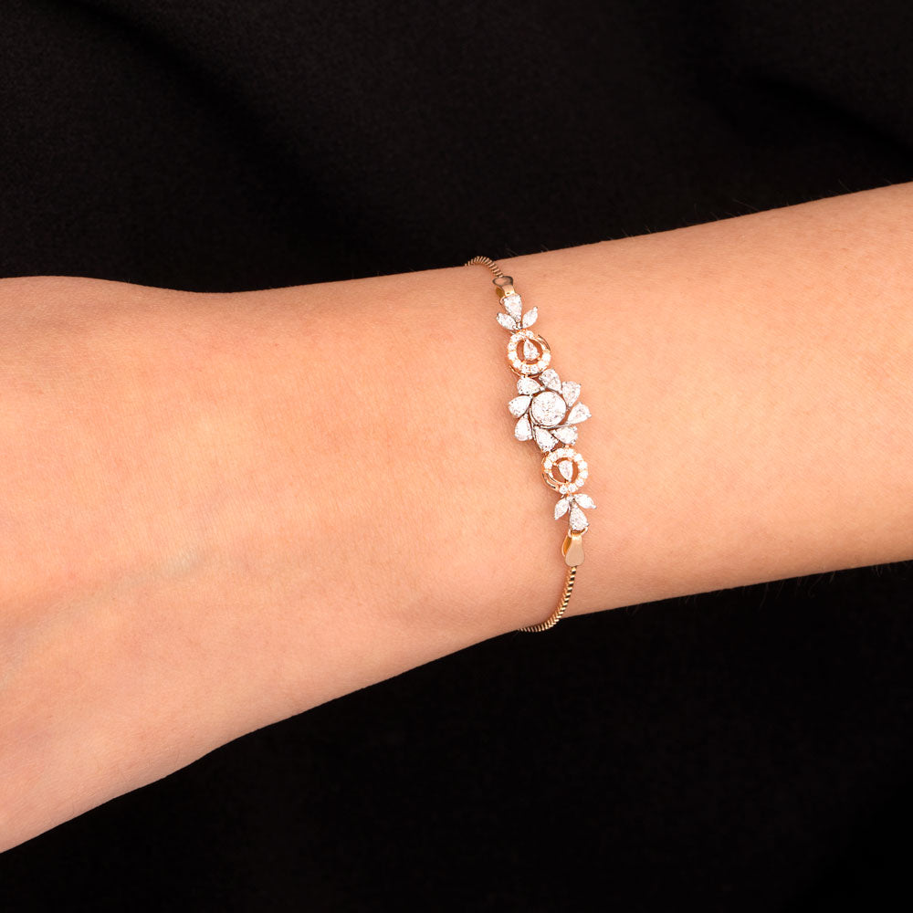 18K Two Tone Gold Diamond Bracelet - 1.021ct VVS-VS-EF