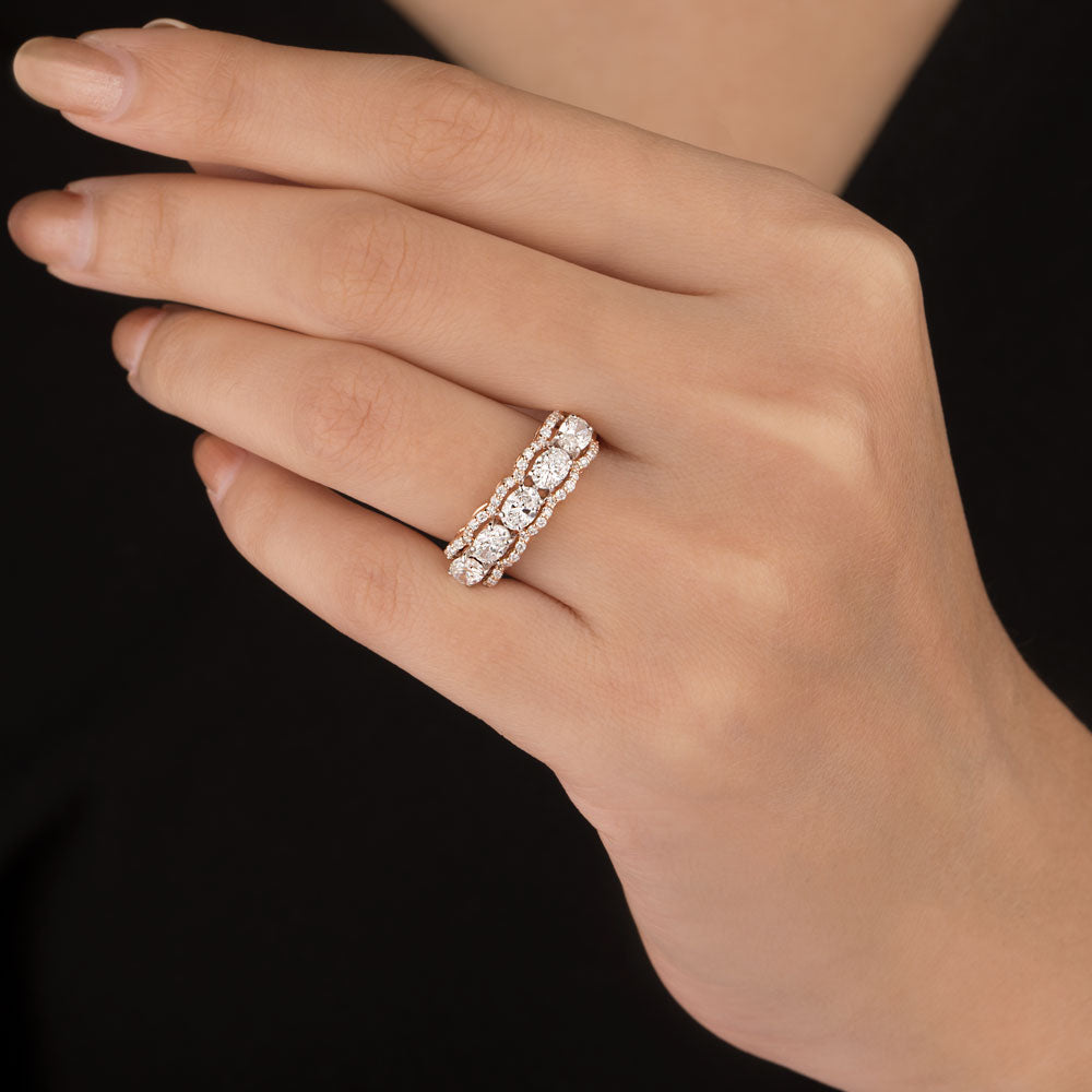 18K Two Tone Gold Diamond Ring - 1.408ct VVS-VS-EF