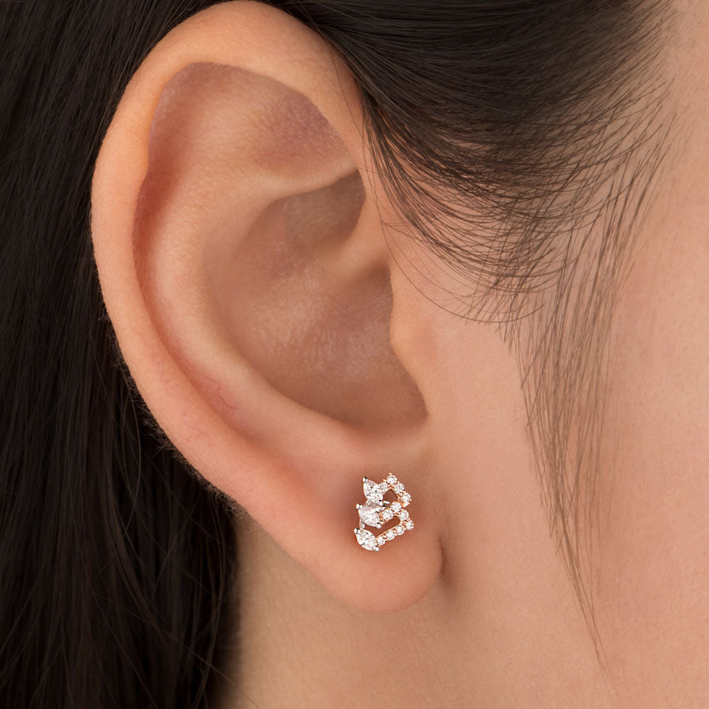 18K Two Tone Gold Diamond Earrings - 0.272ct VVS-FG