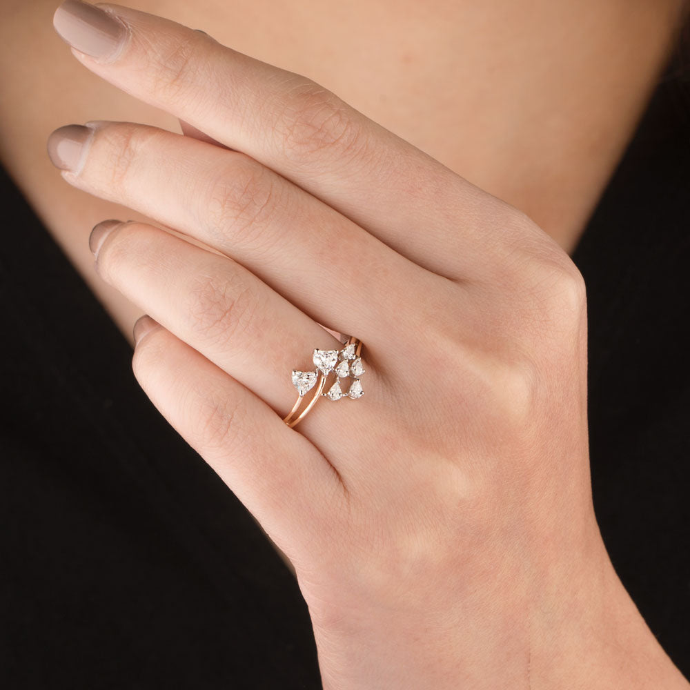 18K Two Tone Gold Diamond Ring - 0.535ct VVS-FG