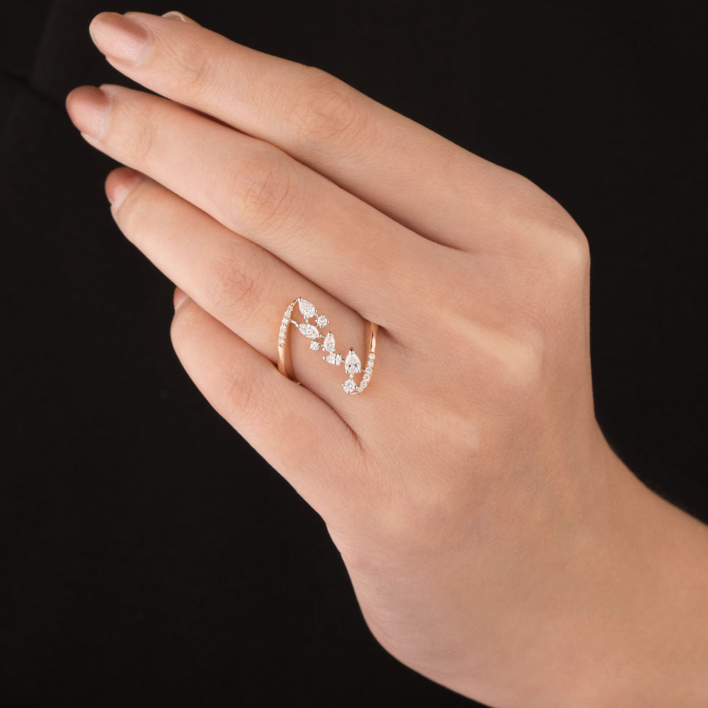 18K Two Tone Gold Diamond Ring - 0.496ct VVS-EF