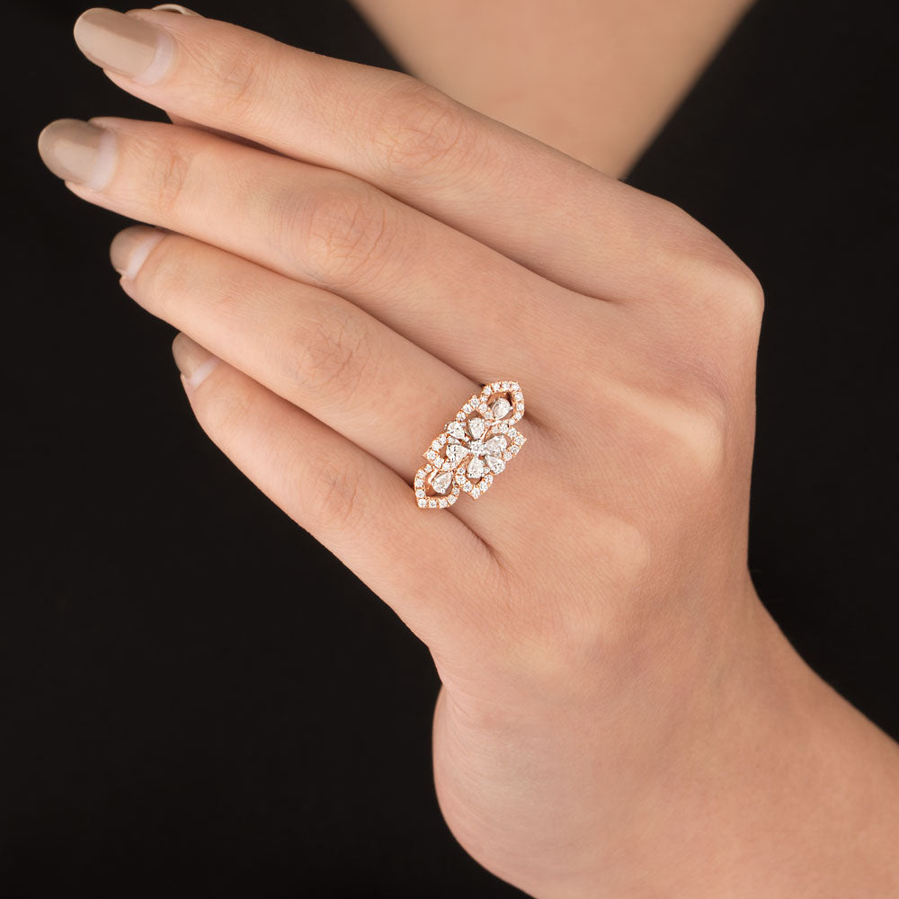 18K Rose Gold Diamond Ring - 0.62ct VVS-VS-EF