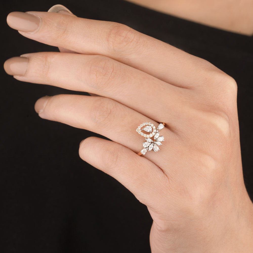 18K Two Tone Gold Diamond Ring - 0.489ct VVS-VS-EF