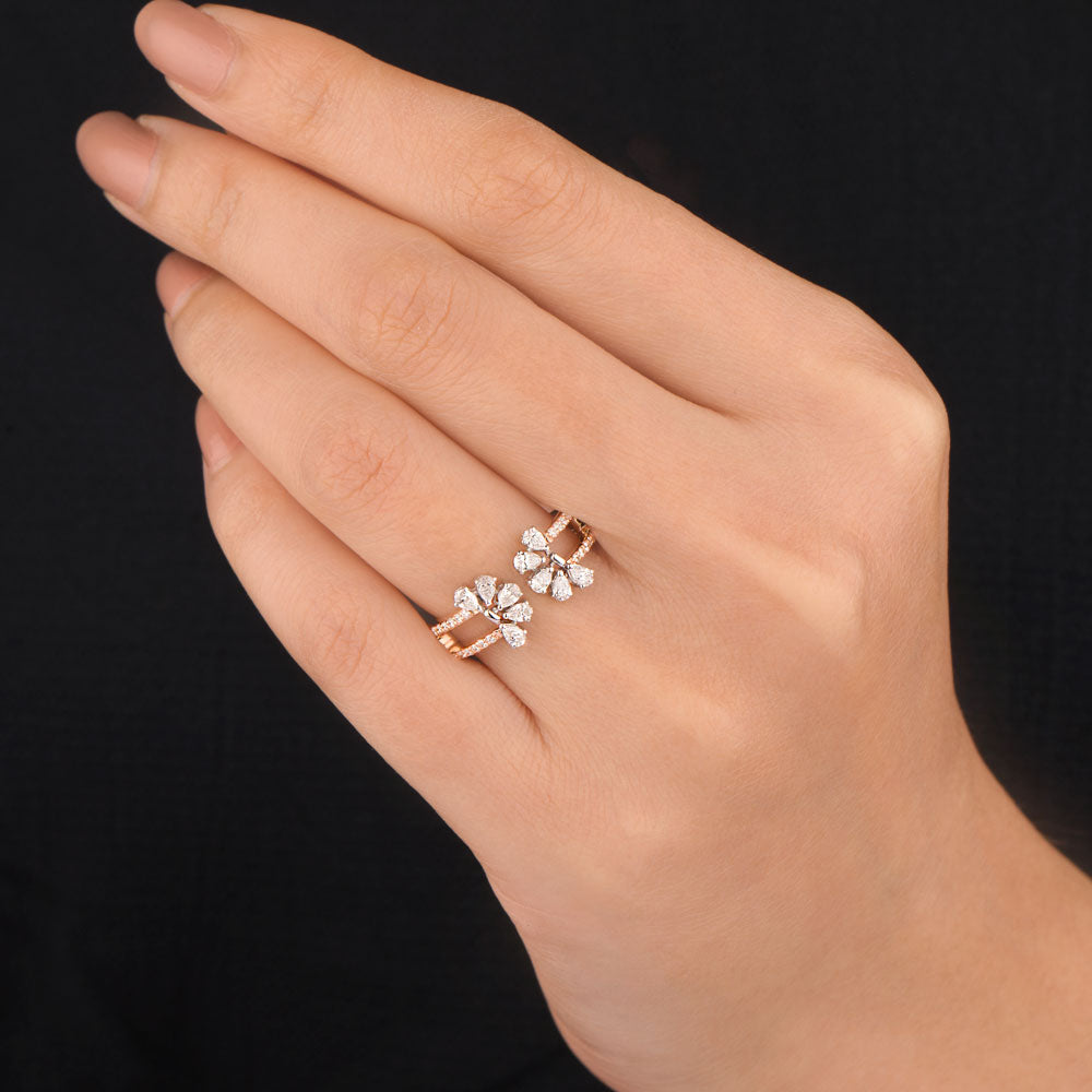 18K Two Tone Gold Diamond Ring - 0.51ct VVS-VS-EF