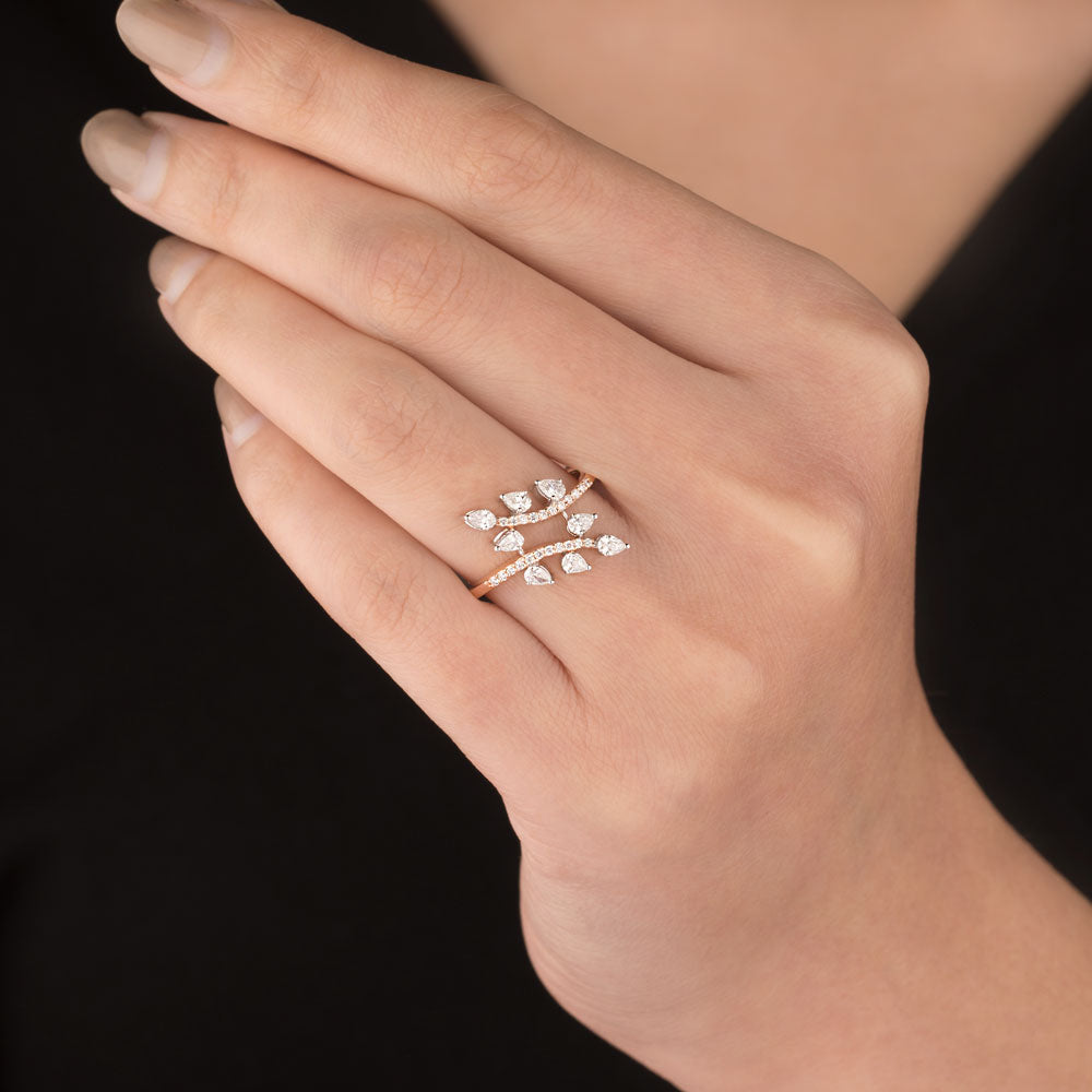 18K Two Tone Gold Diamond Ring - 0.487ct VVS-VS-EF