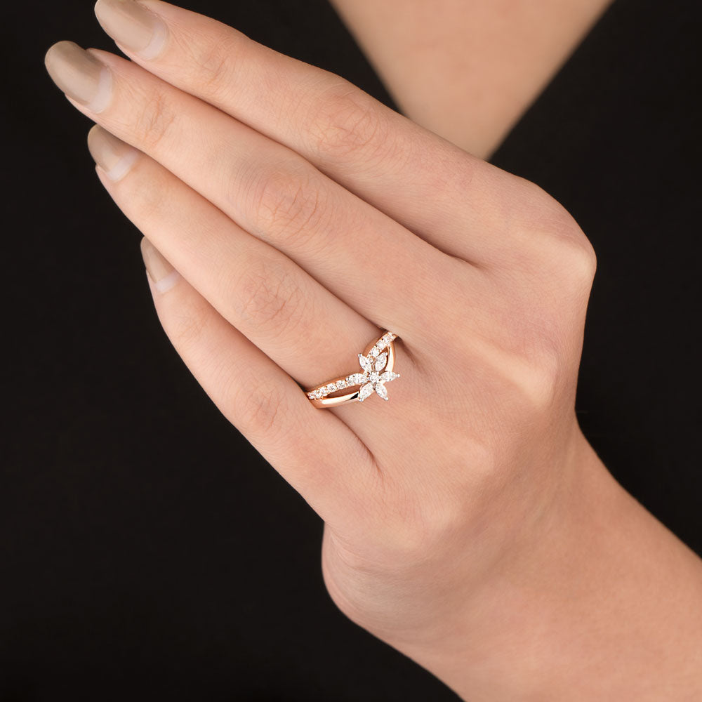18K Rose Gold Diamond Ring - 0.476ct VVS-VS-EF