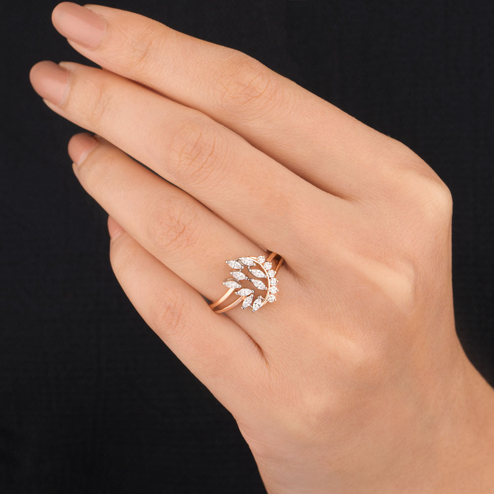 18K Two Tone Gold Diamond Ring - 0.391ct VVS-VS-EF