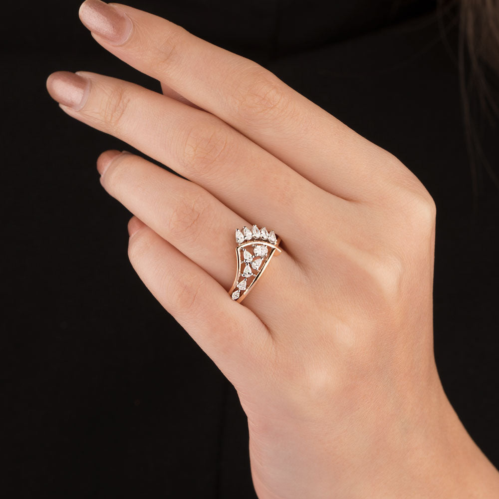 18K Two Tone Gold Diamond Ring - 0.501ct VVS-FG