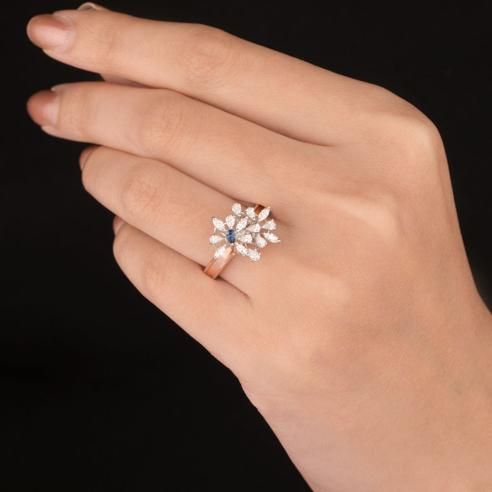 18K Two Tone Gold Diamond Jewellery - 0.47ct VVS-VS-EF with Colour Stones