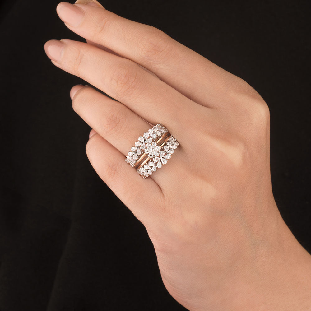 18K Two Tone Gold Diamond Ring - 1.29ct VVS-EF