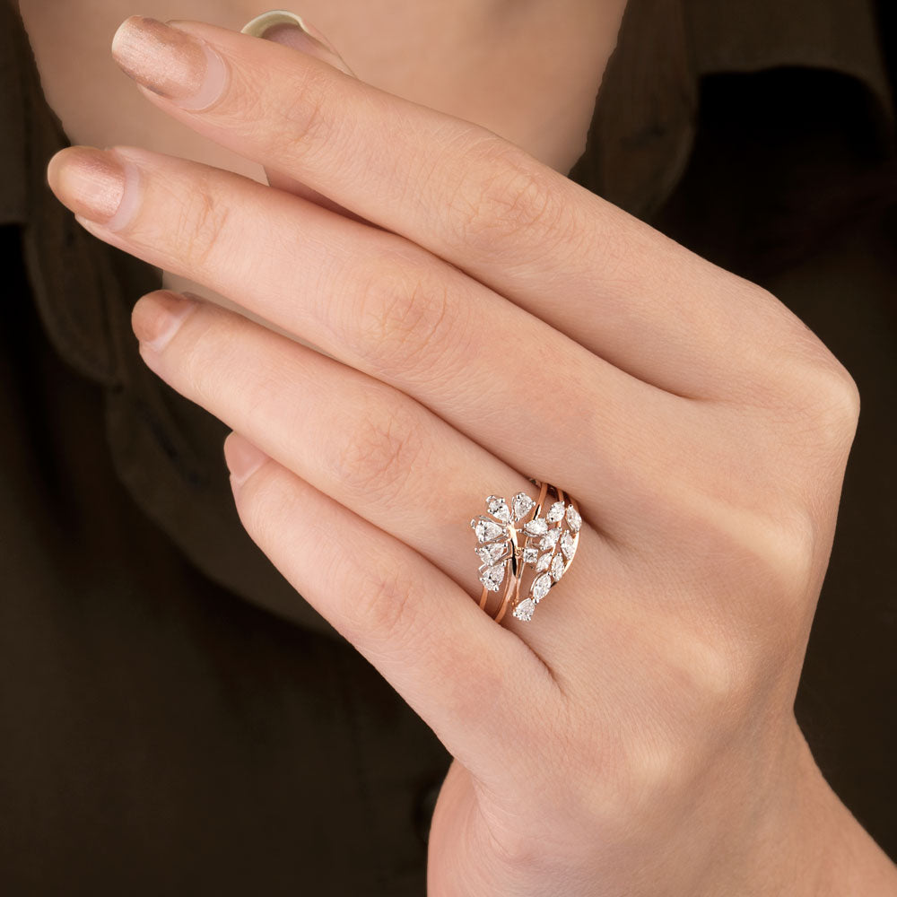 18K Two Tone Gold Diamond Ring - 0.614ct VVS-EF