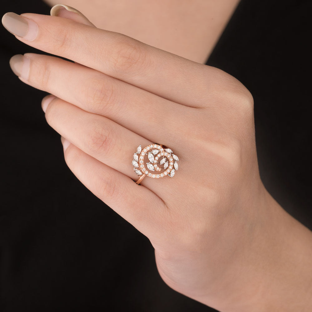 18K Two Tone Gold Diamond Ring - 0.555ct VVS-VS-EF