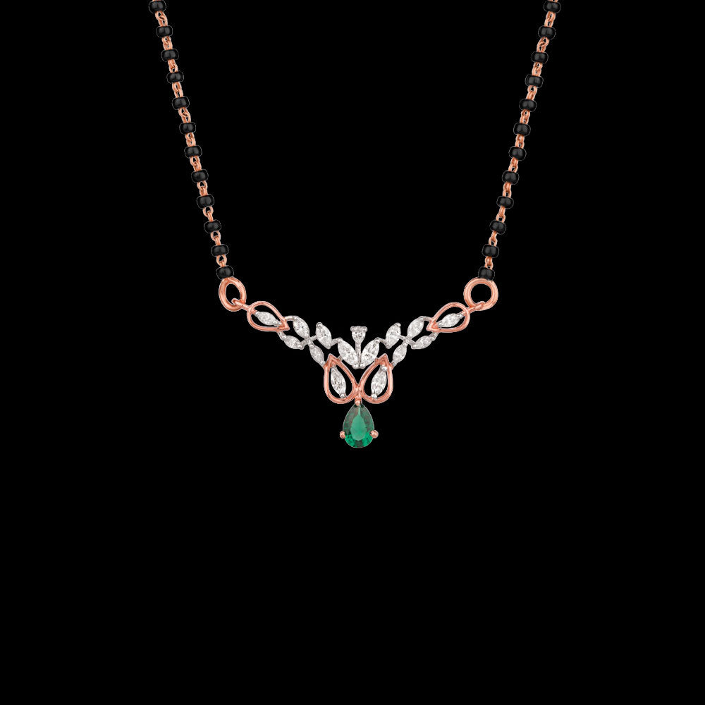 18K Two Tone Gold Diamond Tanmaniya - 0.5ct VVS-VS-EF with Colour Stones