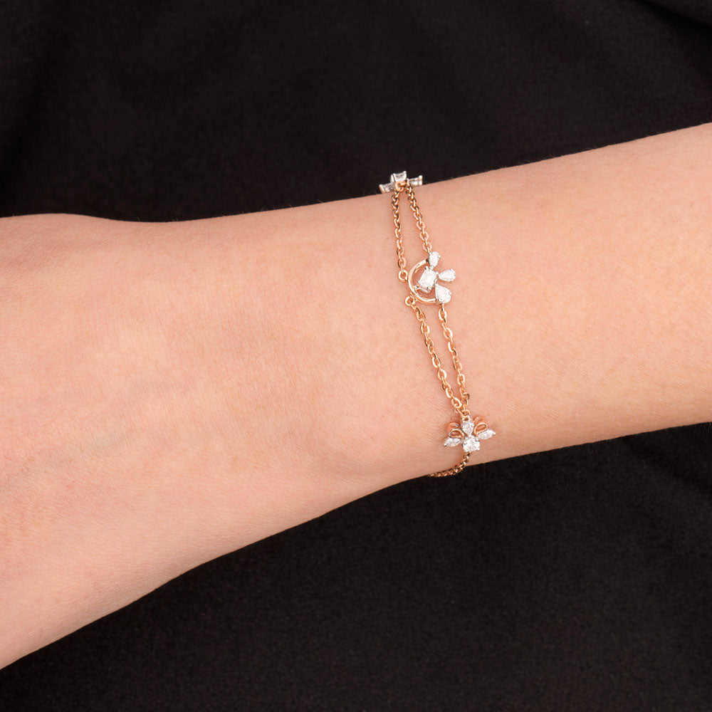 18K Two Tone Gold Diamond Bracelet - 0.57ct VVS-EF