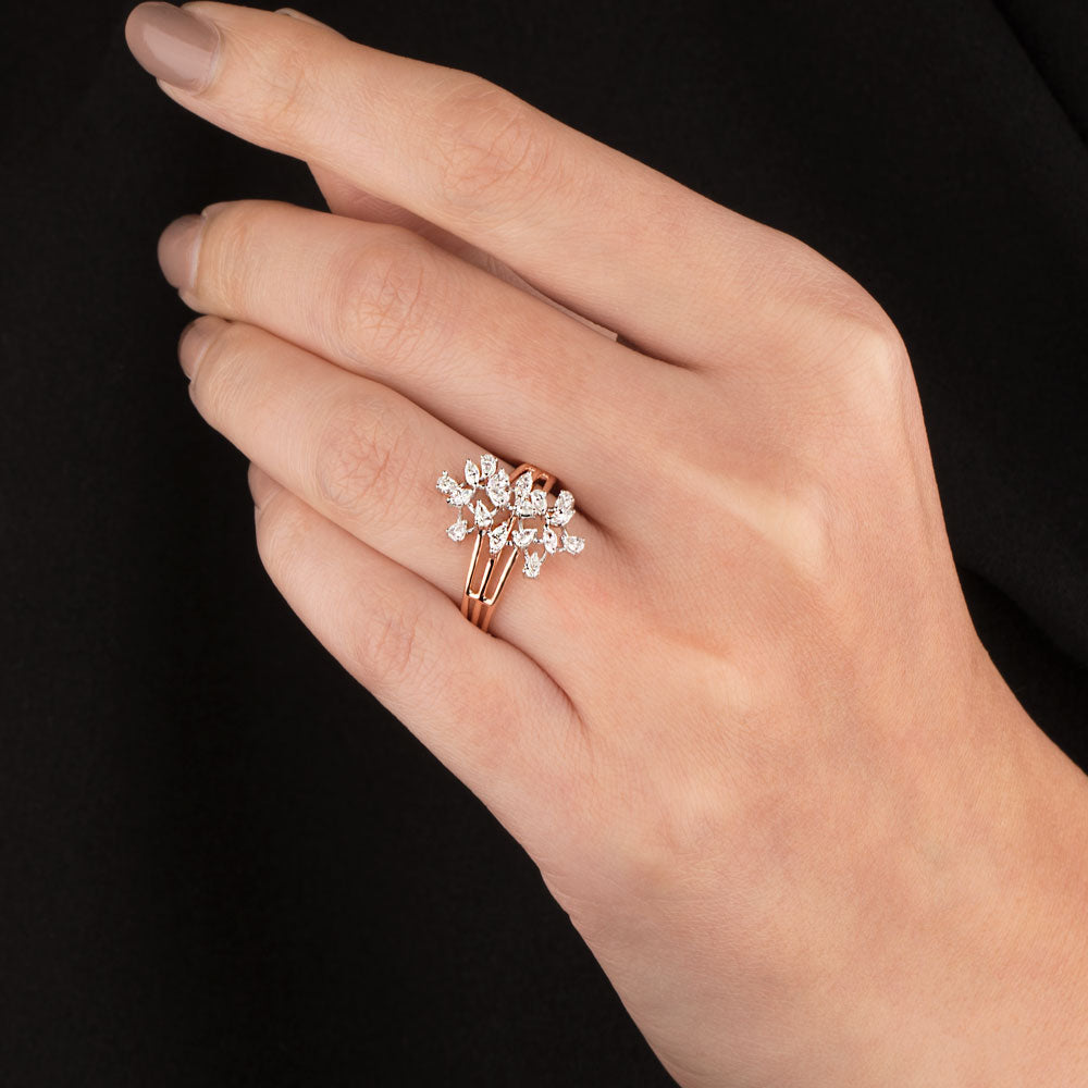18K Two Tone Gold Diamond Ring - 0.461ct VVS-VS-FG
