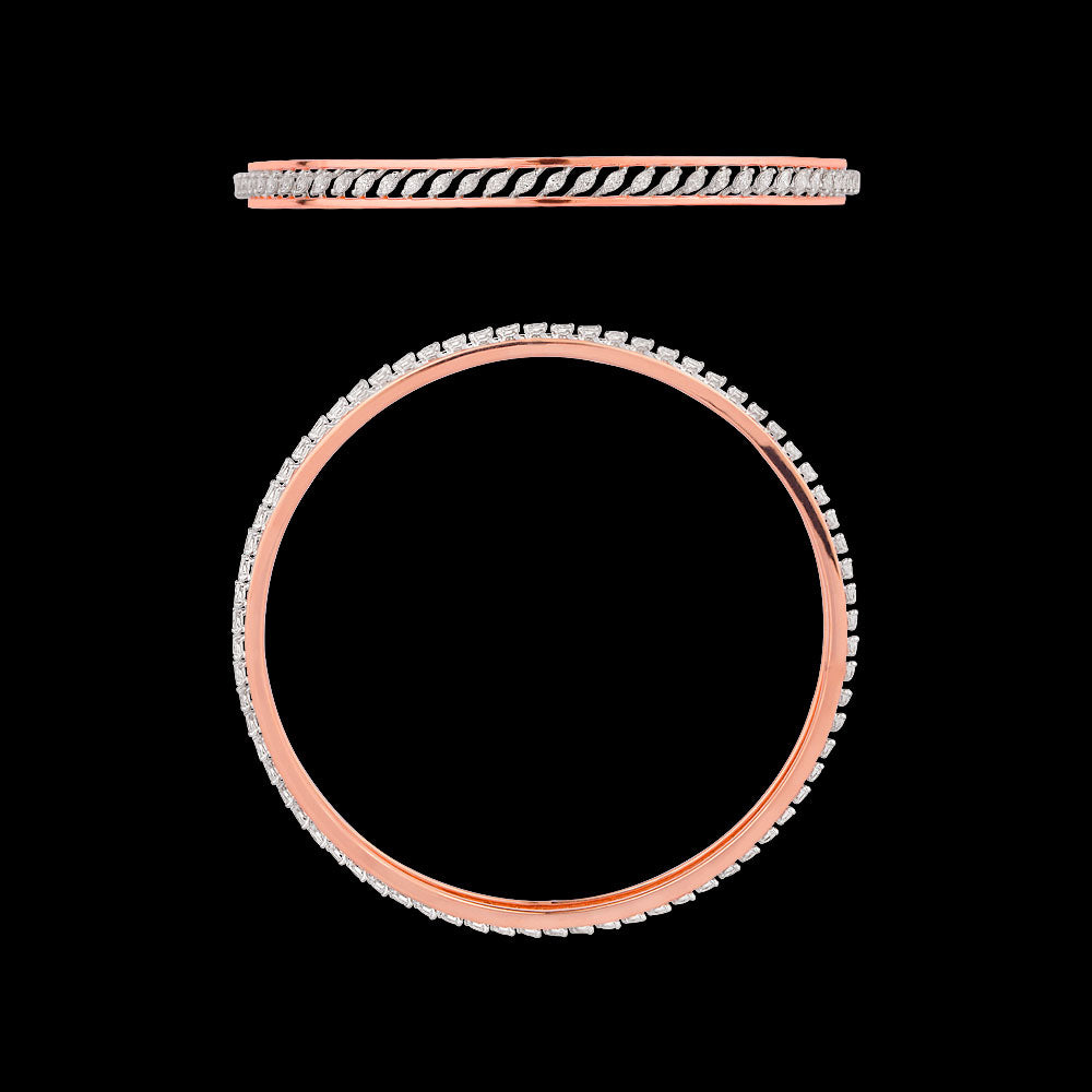 18K Rose Gold Diamond Bangle - 1.63ct VVS-EF