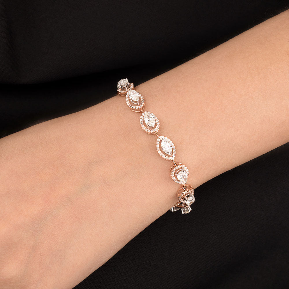 18K Two Tone Gold Diamond Bracelet - 7.099ct VS-SI-IJ