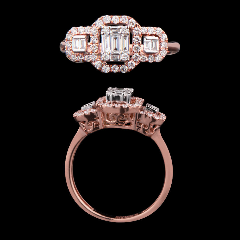 14K Two Tone Gold Diamond Ring - 0.43ct VS-FG
