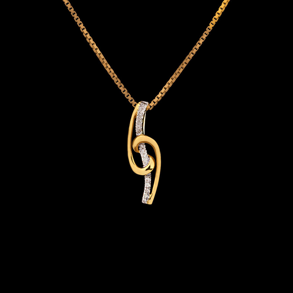 14K Two Tone Gold Diamond Pendant - 0.04ct VS-SI-HI