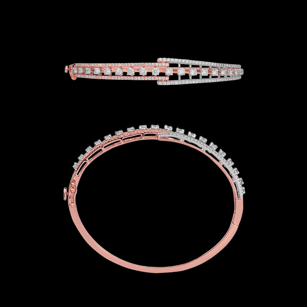 18K Two Tone Gold Diamond Kada - 1.56ct VVS-VS-GH