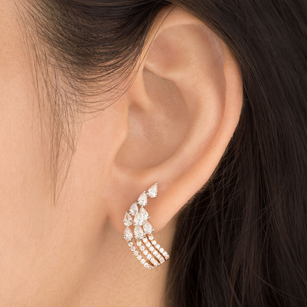 14K Rose Gold Diamond Earrings - 1.94ct SI-GHI