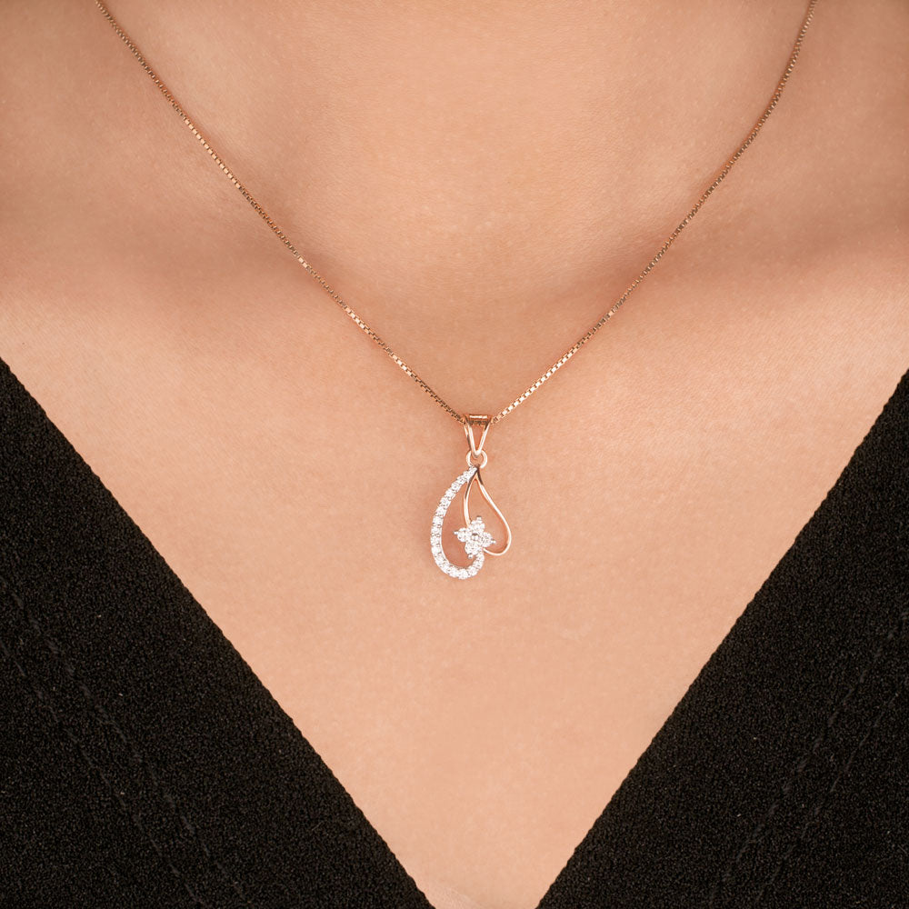 14K Two Tone Gold Diamond Pendant - 0.27ct VS-GH