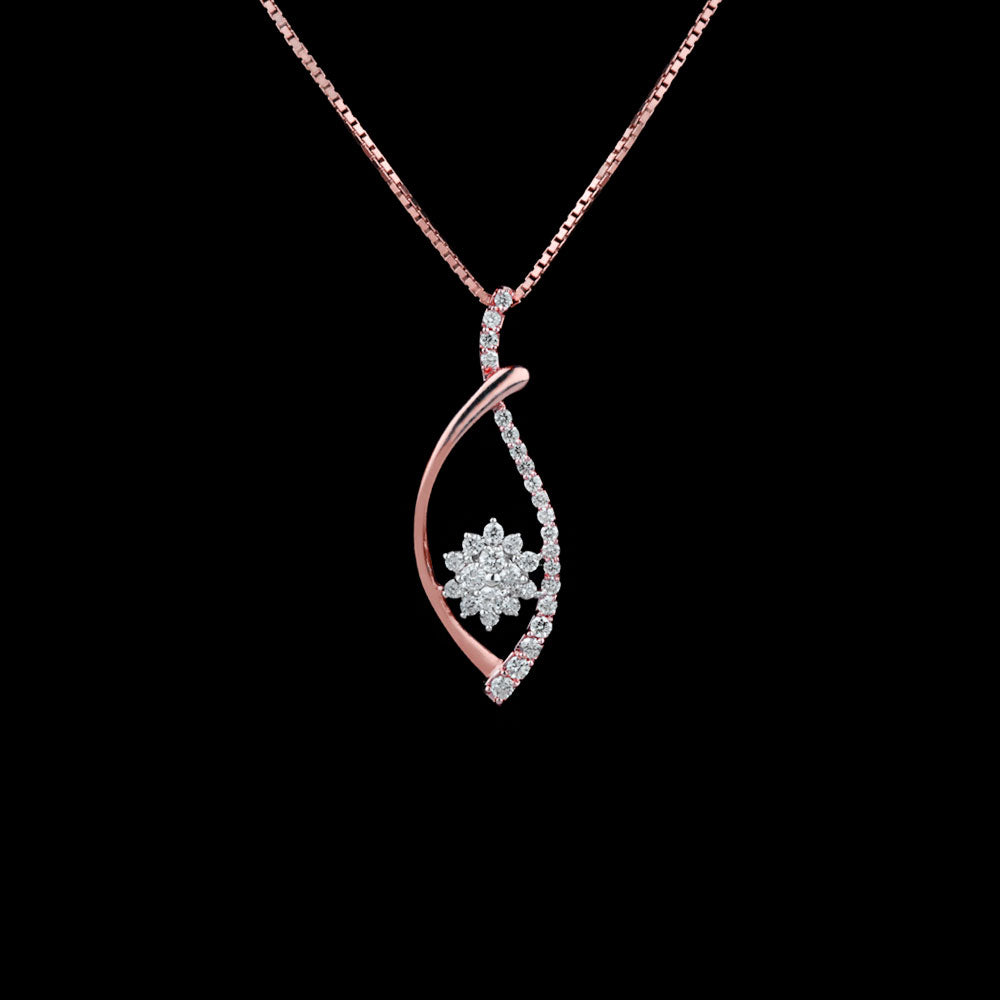 14K Two Tone Gold Diamond Pendant - 0.38ct VVS-VS-GH