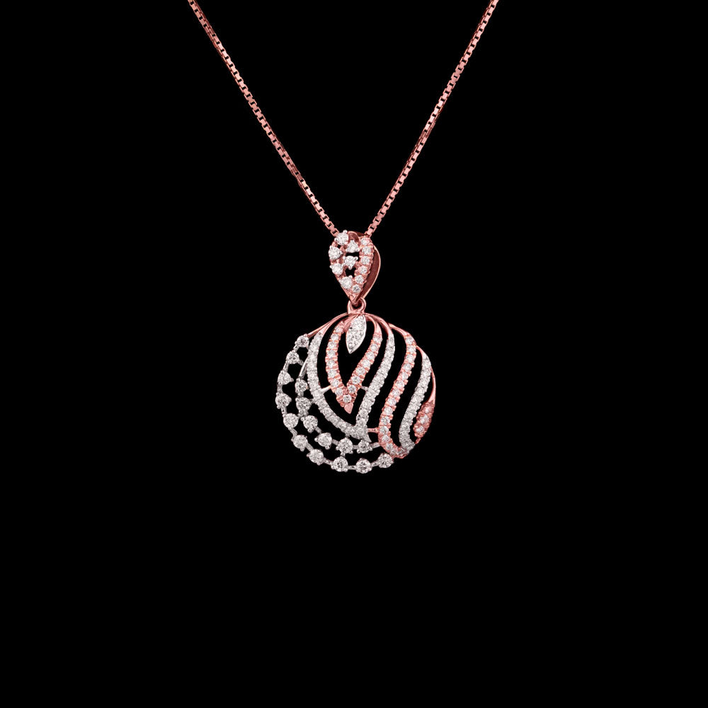 14K Two Tone Gold Diamond Pendant - 0.84ct VVS-VS-GH