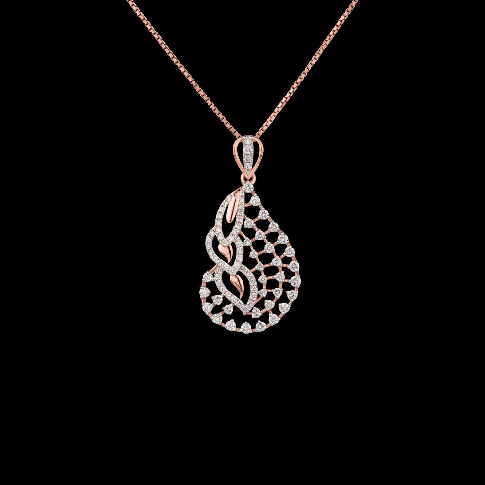 14K Two Tone Gold Diamond Pendant - 0.86ct VVS-VS-GH