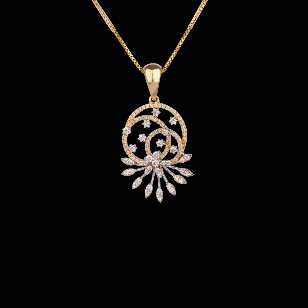 14K Two Tone Gold Diamond Pendant - 0.79ct VVS-VS-GH