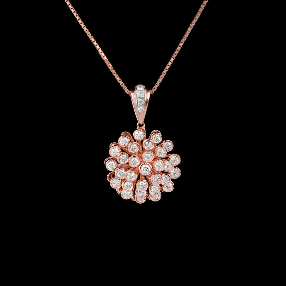 14K Two Tone Gold Diamond Pendant - 0.96ct VVS-VS-HI