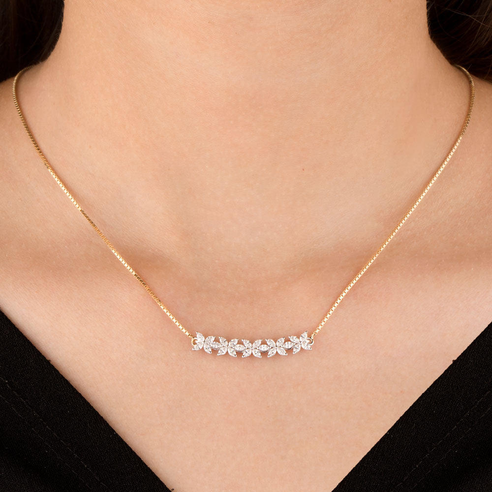 18K Two Tone Gold Diamond Necklace - 0.727ct VVS-VS-EF