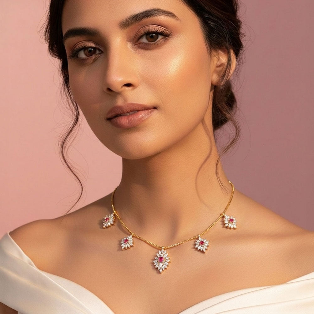 18K Rose Gold Diamond Jewellery - 2.177ct VVS-EF with Colour Stones