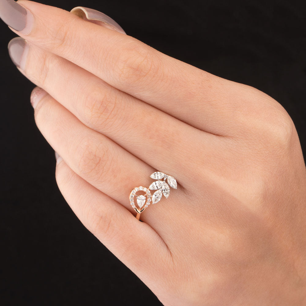 18K Two Tone Gold Diamond Ring - 0.666ct VVS-VS-GH