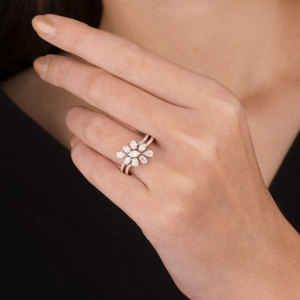 18K Two Tone Gold Diamond Ring - 1.174ct VS-SI-EF