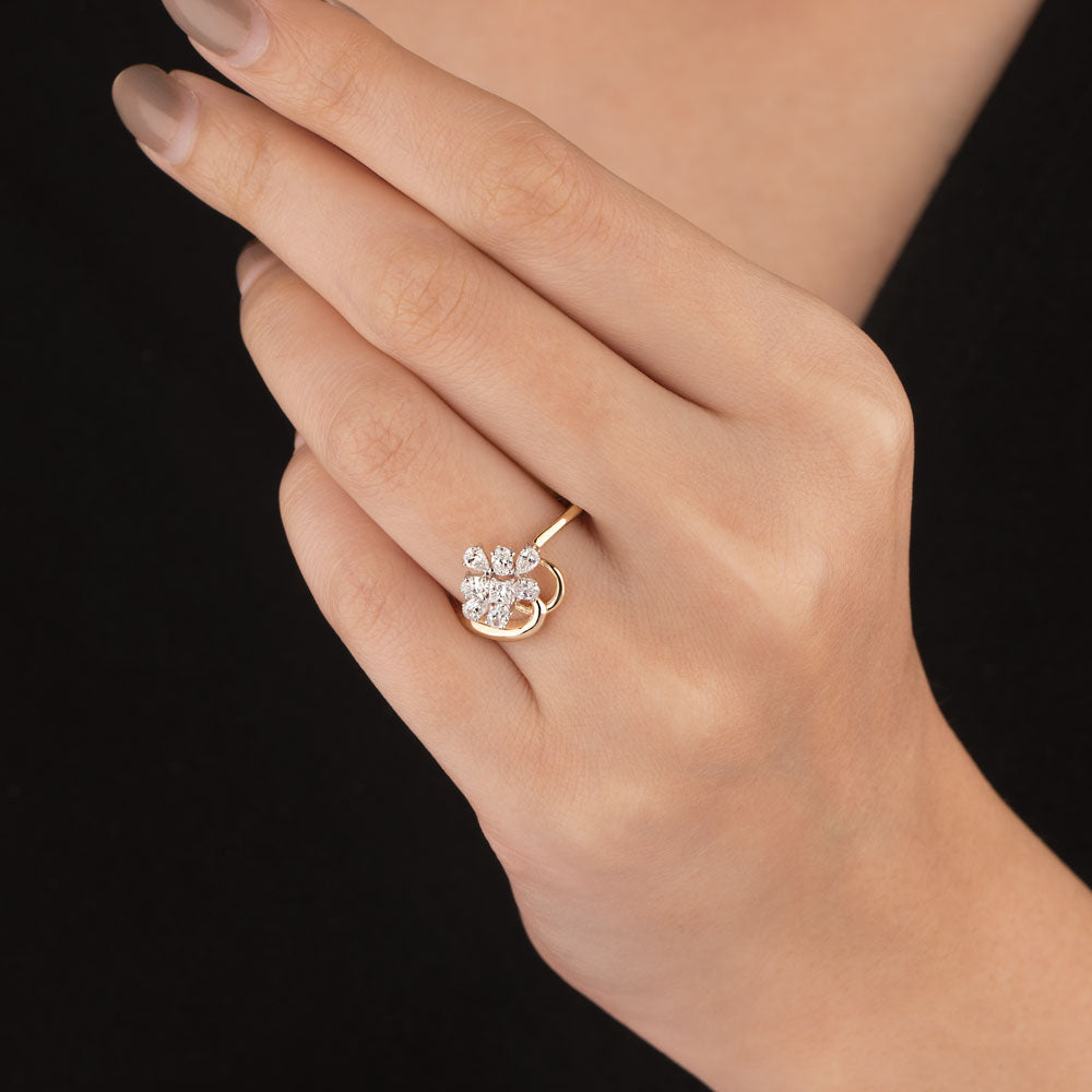 18K Two Tone Gold Diamond Ring - 0.6ct VVS-VS-EF