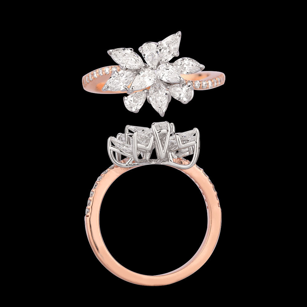 18K Two Tone Gold Diamond Ring - 1.118ct VS-SI-EF
