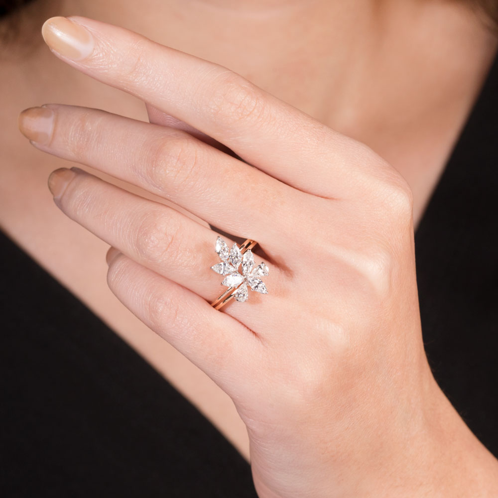 18K Two Tone Gold Diamond Ring - 1.16ct VS-SI-FG