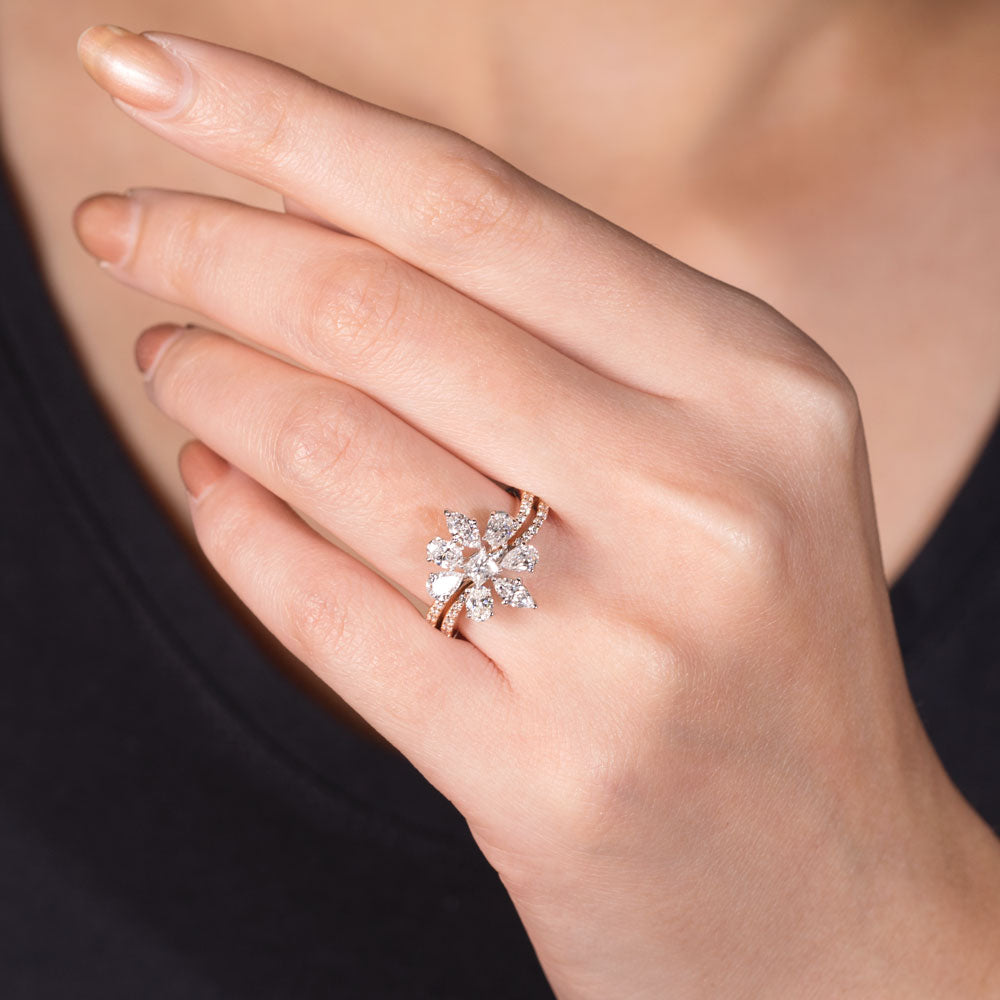 18K Two Tone Gold Diamond Ring - 1.446ct VS-SI-EF