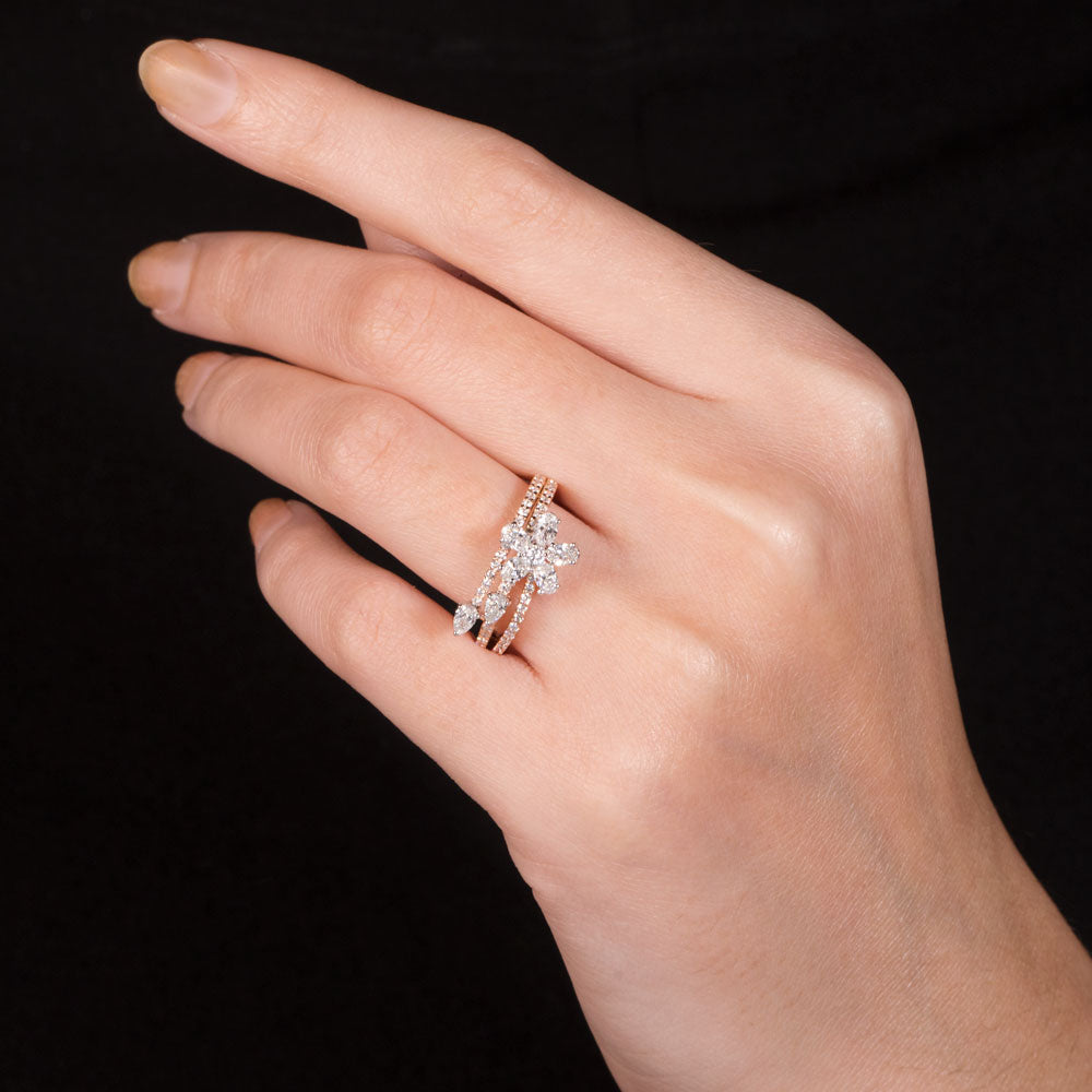 18K Two Tone Gold Diamond Ring - 0.924ct VS-SI-EF