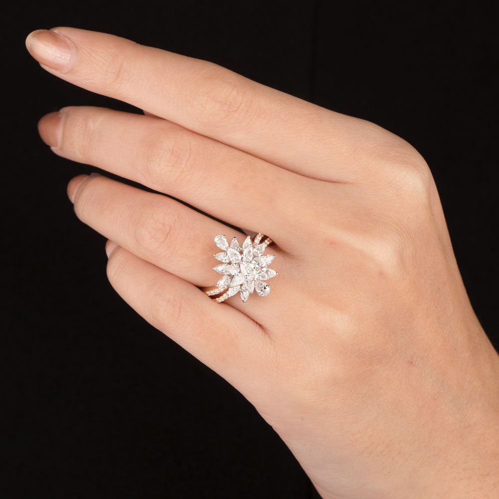 18K Two Tone Gold Diamond Ring - 1.895ct VVS-VS-EF