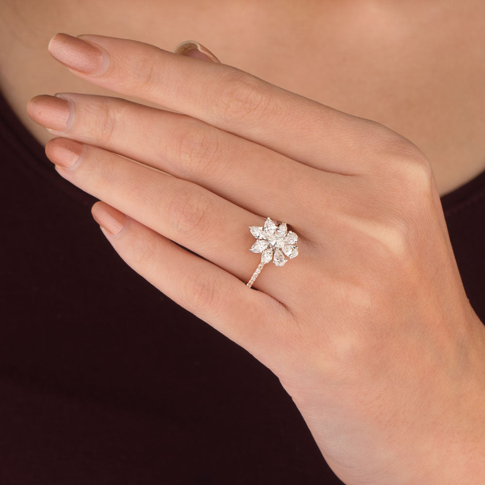 18K Two Tone Gold Diamond Ring - 1.385ct VS-SI-FG
