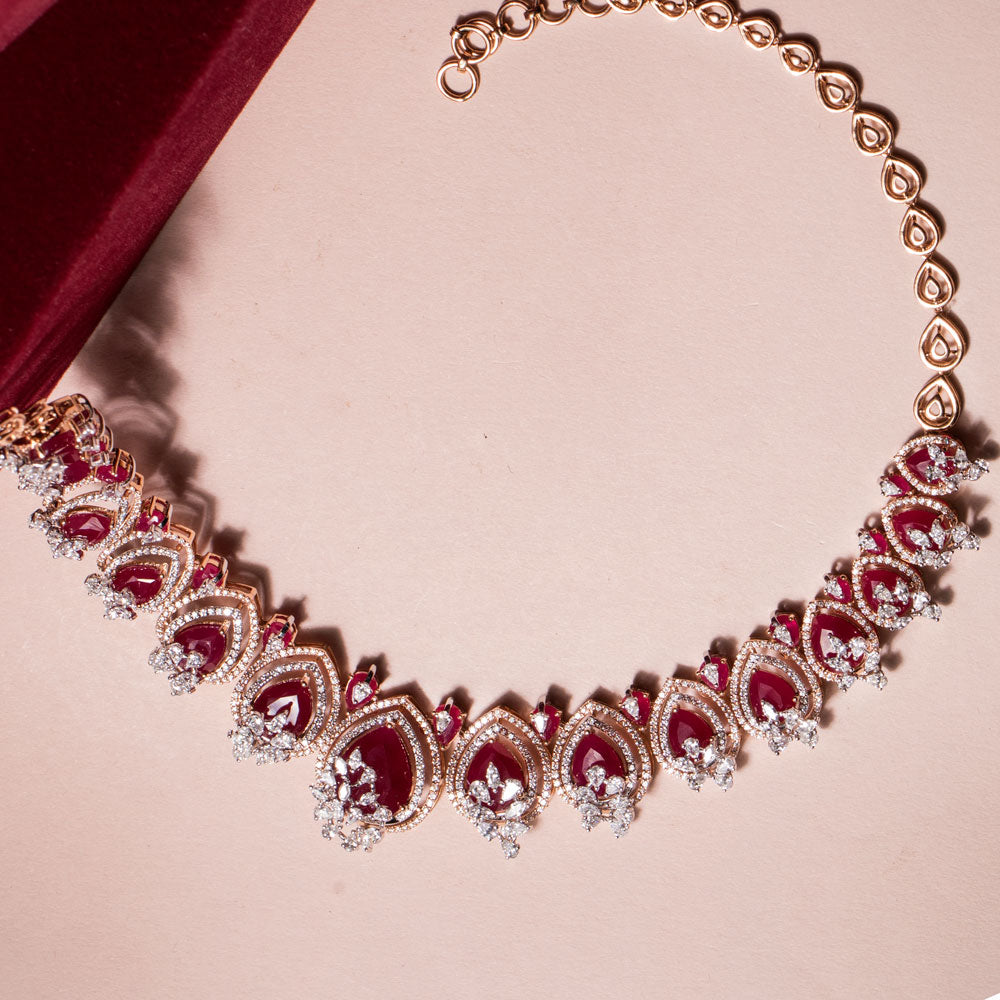 18K Two Tone Gold Diamond Necklace - 8.85ct VVS-EF with Colour Stones