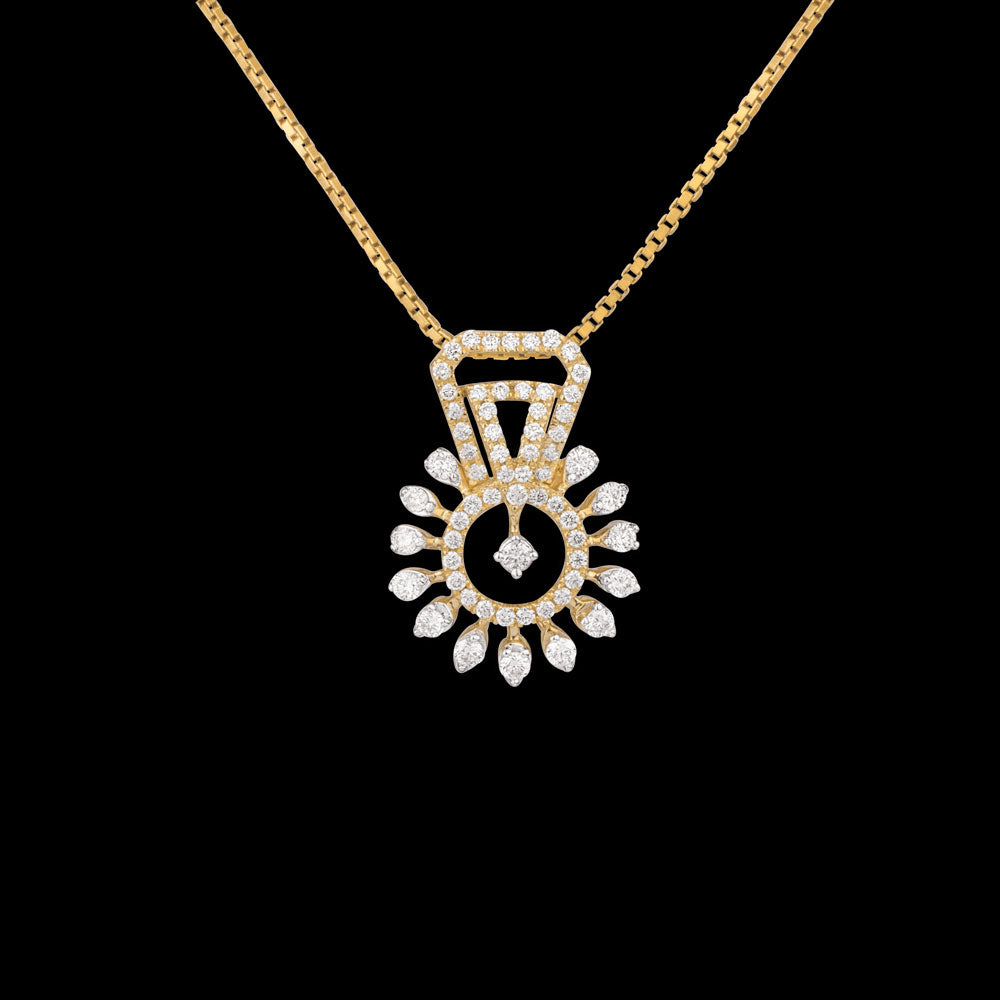14K Two Tone Gold Diamond Pendant - 0.391ct VVS-VS-HI