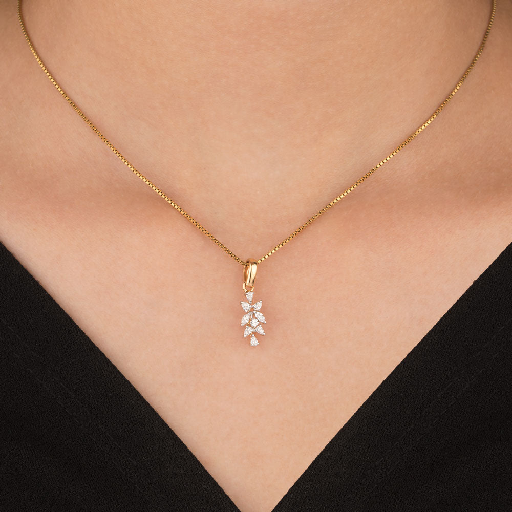 18K Two Tone Gold Diamond Pendant - 0.24ct VVS-EF